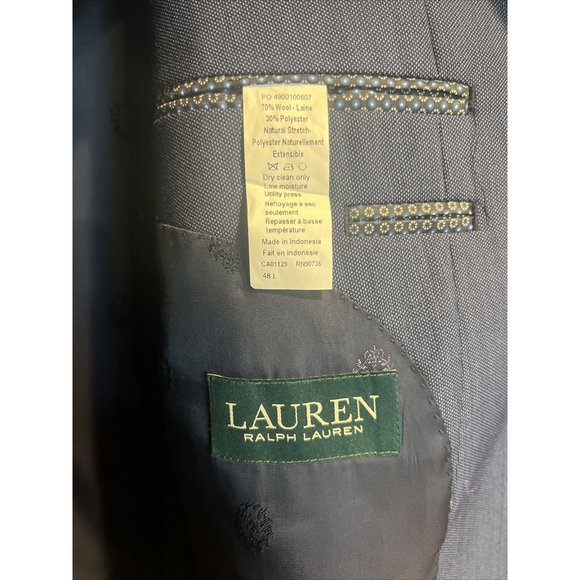 New with Tags Lauren Ralph Lauren Blue Tic Sport Coat 48L - Picture 6 of 6